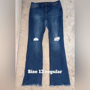 True Craft Women's Flare Jeans in Blue